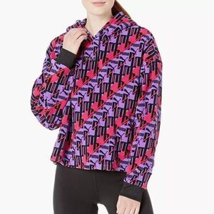 PUMA XTG‎ 595635-64 Retro All-Over Print Fleece Hoodie Purple Pink Women's Large